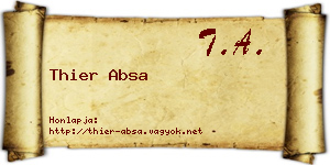 Thier Absa névjegykártya